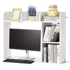 VEVOR Desktop Bookshelf, 2-Tier Desktop Storage Organizer, 37.2" x 9.5" x 28.9" Office Storage Rack Wood Display Shelf, Desktop Bookshelf Hutch with Anti-Slip Feet Pads, for Office, Home & Dorm, White
