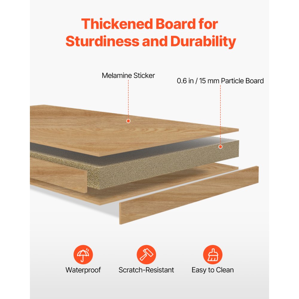 VEVOR Desktop Bookshelf, 2-Tier Wood Desktop Storage Organizer, 37.2" x 9.5" x 28.9" Office Storage Rack Wood Display Shelf, Desktop Bookshelf Hutch with Anti-Slip Feet Pads, for Office, Home & Dorm