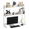 VEVOR Desktop Bookshelf, 2-Tier Desktop Storage Organizer, 37.4" x 12.6" x 35.4" Office Desk Storage Rack Display Shelf, Desktop Bookshelf Hutch with Anti-Slip Feet Pads, for Office, Home & Dorm, White