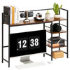 VEVOR Desktop Bookshelf 4-Tier Countertop Storage Hutch for Computer Desk, Metal Frame and Wooden Shelf, with Non-Slip Feet Pads, Multipurpose Desk Hutch Storage Organizer for Dorm, Home, and Office