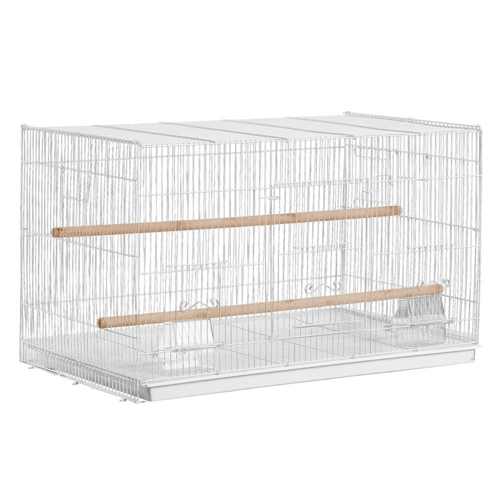 VEVOR 30-inch Flight Bird Cage, Stackable Bird Cage for Small Parrots Canaries Cockatiels Lovebirds Finches Budgies Conures Macaws Pet Travel Birdcage with Handle and Perches