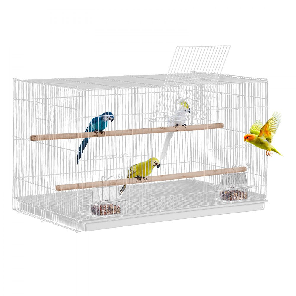 VEVOR 30-inch Flight Bird Cage, Stackable Bird Cage for Small Parrots Canaries Cockatiels Lovebirds Finches Budgies Conures Macaws Pet Travel Birdcage with Handle and Perches
