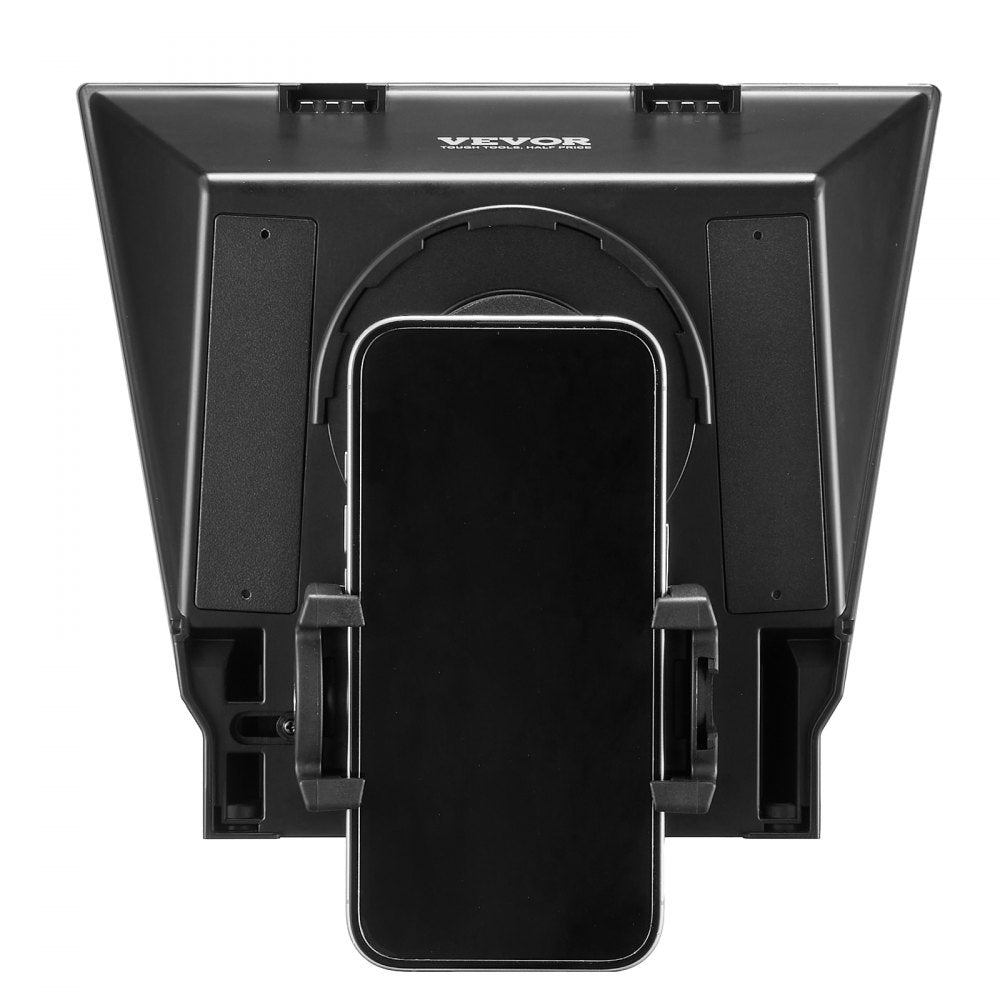 VEVOR Teleprompter, 8" Aluminum Alloy, Desktop Prompter with Adjustable Spectroscope, Remote Control, for YouTube, Twitch, Zoom, Supports DSLR/Webcam/Smartphone, for Video Recording/Live Streaming