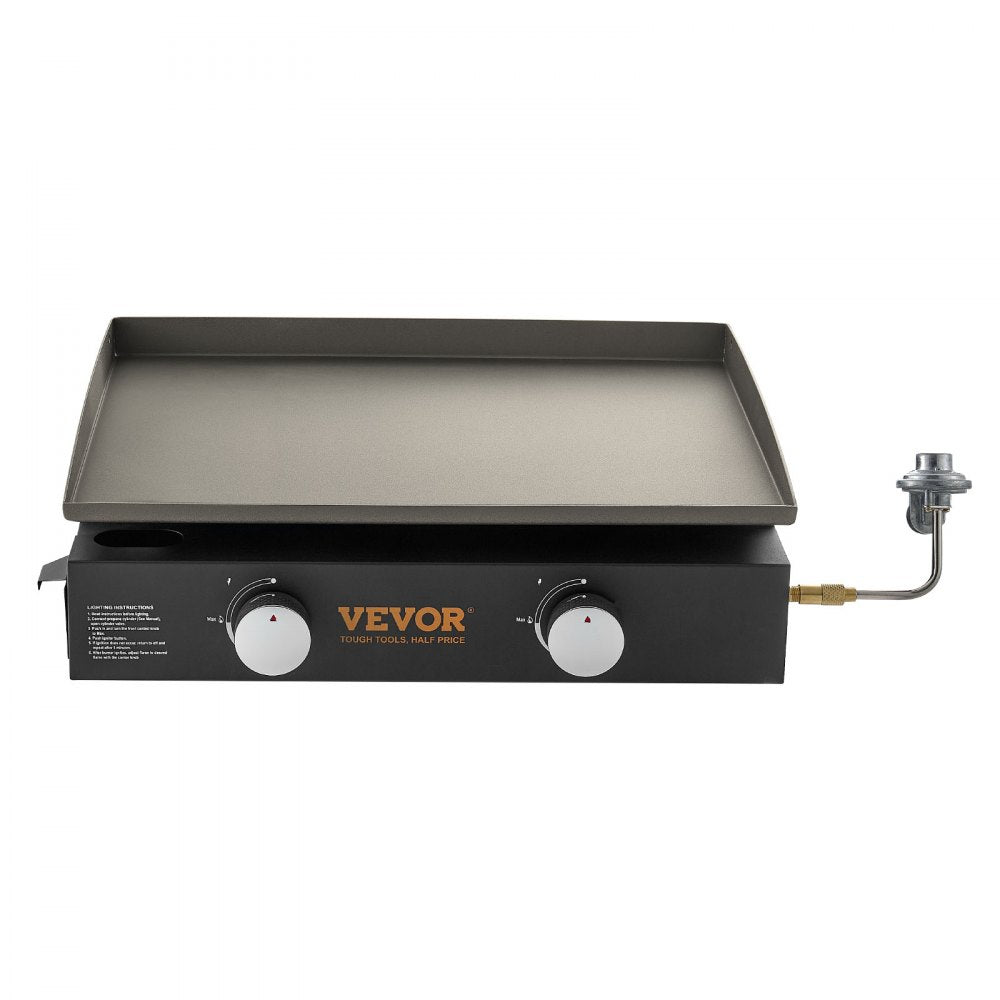 VEVOR Commercial Griddle, 22.4" Heavy Duty Manual Flat Top Griddle, Countertop Gas Grill with Non-Stick Cooking Plate, Countertop Gas Griddle, H-Shaped Burner Restaurant Portable Grill, 13,000 BTU