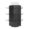 VEVOR Rotating Pegboard Display Stand, 7.4 x 7.4 x 17 in 4-Sided Spinning Peg Board Display with 24 Hooks, Thickened Cold-Rolled Steel Craft Rack Organizer for Grocery Retail Store Jewelry Shop, Black