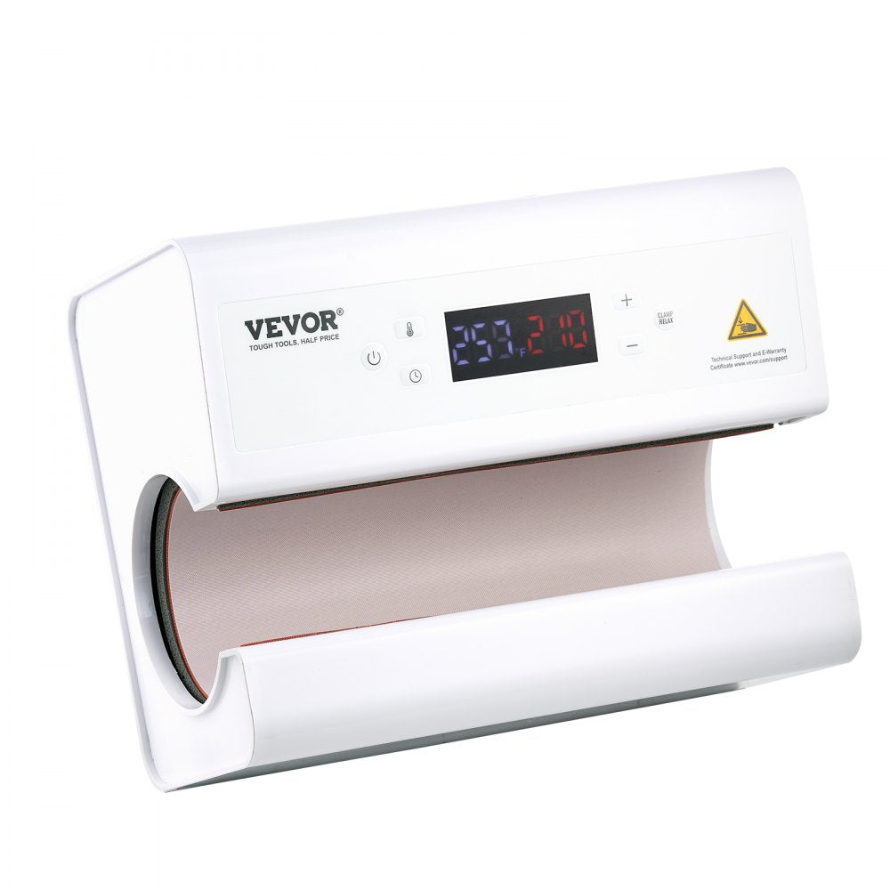 VEVOR Auto Tumbler Heat Press Machine, Mug Heat Press for 11-30oz Sublimation Tumblers, Heat Up Fast and Even, Tumbler Press with Tape and Glove, Temp and Time Setting, for Tumblers, Cups, Mugs, White