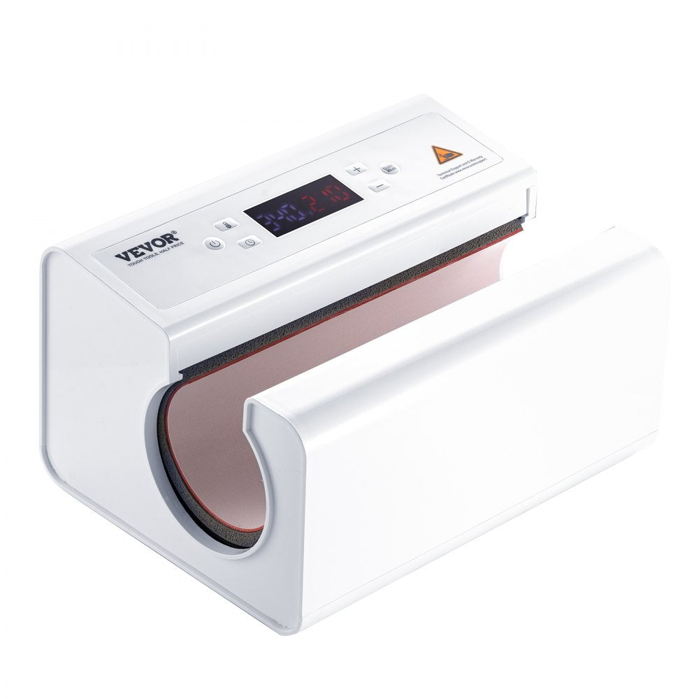 VEVOR Auto Tumbler Heat Press Machine, Mug Heat Press for 11-30oz Sublimation Tumblers, Heat Up Fast and Even, Tumbler Press with Tape and Glove, Temp and Time Setting, for Tumblers, Cups, Mugs, White