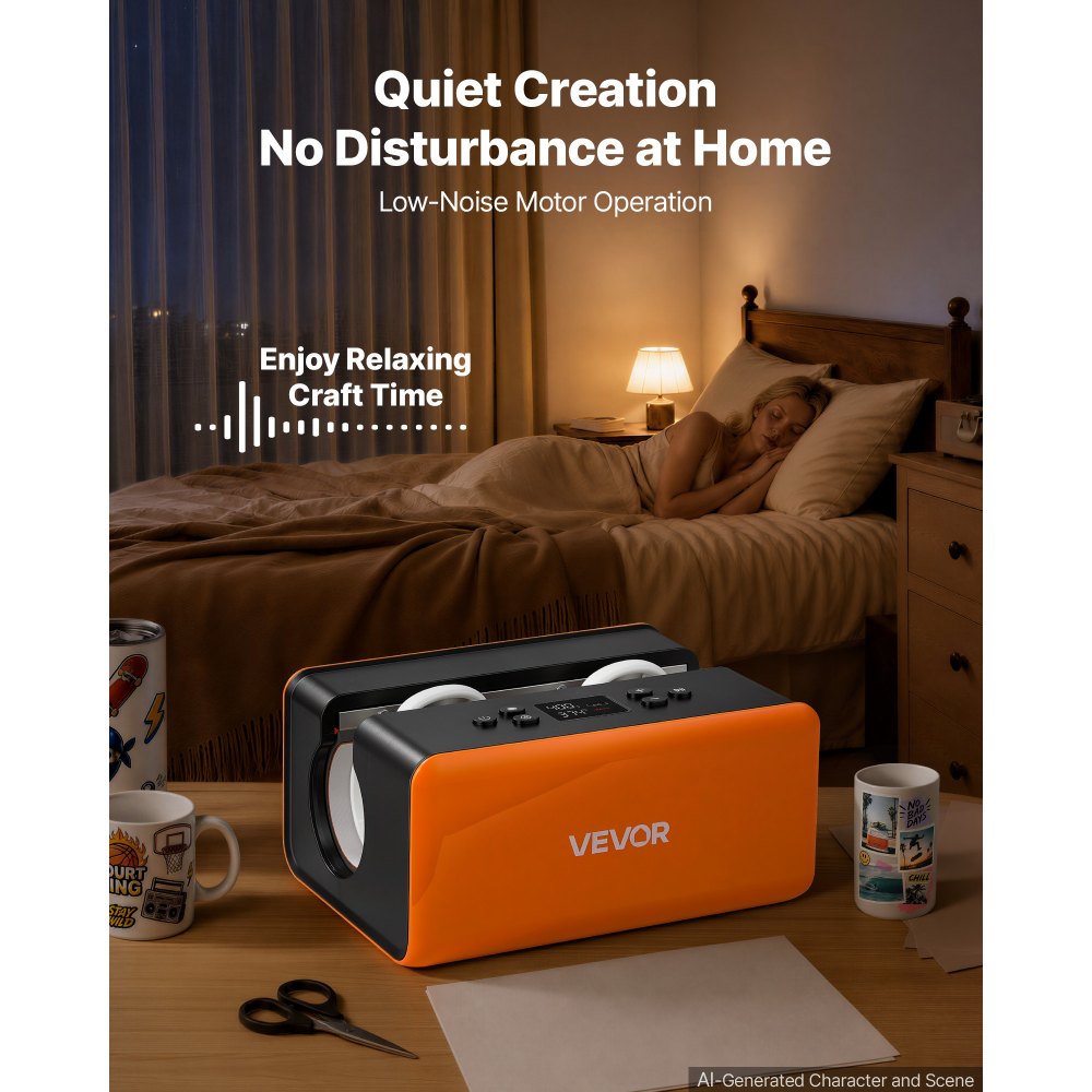 VEVOR Auto Tumbler Heat Press Machine 176 lbs Mug Heat Press Black & Orange, for 11/20/30 oz Sublimation Tumblers, Cups, Glasses, Mugs, Fast Even Heating, Temp & Time Setting, 3 Preset Modes, Low-Noise