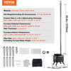 VEVOR Wood Stove, 86 inch, Alloy Steel Camping Tent Stove, Portable Wood Burning Stove with Chimney Pipes & Gloves, 1400in³Firebox Hot Tent Stove for Outdoor Cooking and Heating with 8 Pipes
