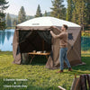 VEVOR Canopy Sidewalls, 5.67 x 4.85 ft, Canopy Tent Walls with Waterproof and Sunlight Protection, 1 Zippered Door & 2 Windows Design for Outdoor Event Tents, Vendor Booths (6 Sidewalls Only, Brown)
