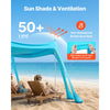 VEVOR Beach Tent Sun Shelter, UPF50+ Sun Protection, 6.6 ft Tall, 10 x 10 ft, Easy Pop Up Beach Canopy with Sandbags, Stability Poles, Sand Shovels, Portable Shade for Family, Camping, Fishing, Green