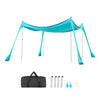 VEVOR Beach Tent Sun Shelter, UPF50+ Sun Protection, 6.6 ft Tall, 10 x 10 ft, Easy Pop Up Beach Canopy with Sandbags, Stability Poles, Sand Shovels, Portable Shade for Family Outings, Camping, Fishing