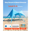 VEVOR Beach Tent Sun Shelter, UPF50+ Sun Protection, 9.2 ft Tall, 20 x 13 ft, Easy Pop Up Beach Canopy with Sandbags, Stability Poles, Sand Shovels, Portable Shade for Family Outings, Camping, Fishing