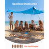 VEVOR Beach Tent Sun Shelter, UPF50+ Sun Protection, 6.6 ft Tall, 10x10 ft, Easy Pop Up Beach Canopy with 8 Sandbags, Stability Poles, Sand Shovels, Portable Shade for Family Outings, Camping, Fishing