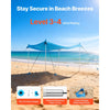 VEVOR Beach Tent Sun Shelter, UPF50+ Sun Protection, 6.6 ft Tall, 10x10 ft, Easy Pop Up Beach Canopy with 8 Sandbags, Stability Poles, Sand Shovels, Portable Shade for Family Outings, Camping, Fishing