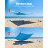VEVOR Beach Tent Sun Shelter, UPF50+ Sun Protection, 6.6 ft Tall, 10x10 ft, Easy Pop Up Beach Canopy with 8 Sandbags, Stability Poles, Sand Shovels, Portable Shade for Family Outings, Camping, Fishing