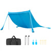 VEVOR Beach Tent Sun Shelter, UPF50+ Sun Protection, 6.6 ft Tall, 11 x 11 ft, Easy Pop Up Beach Canopy with Sandbags, Stability Poles, Sand Shovels, Portable Shade for Family Outings, Camping, Fishing