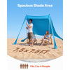 VEVOR Beach Tent Sun Shelter, UPF50+ Sun Protection, 6.6 ft Tall, 7.5x7.5 ft, Easy Pop Up Beach Canopy with Sandbags, Stability Poles, Sand Shovels, Portable Shade for Family Outings, Camping, Fishing