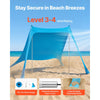 VEVOR Beach Tent Sun Shelter, UPF50+ Sun Protection, 6.6 ft Tall, 7.5x7.5 ft, Easy Pop Up Beach Canopy with Sandbags, Stability Poles, Sand Shovels, Portable Shade for Family Outings, Camping, Fishing