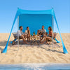 VEVOR Beach Tent Sun Shelter, UPF50+ Sun Protection, 6.6 ft Tall, 7.5x7.5 ft, Easy Pop Up Beach Canopy with Sandbags, Stability Poles, Sand Shovels, Portable Shade for Family Outings, Camping, Fishing