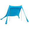 VEVOR Beach Tent Sun Shelter, UPF50+ Sun Protection, 6.6 ft Tall, 7.5x7.5 ft, Easy Pop Up Beach Canopy with Sandbags, Stability Poles, Sand Shovels, Portable Shade for Family Outings, Camping, Fishing