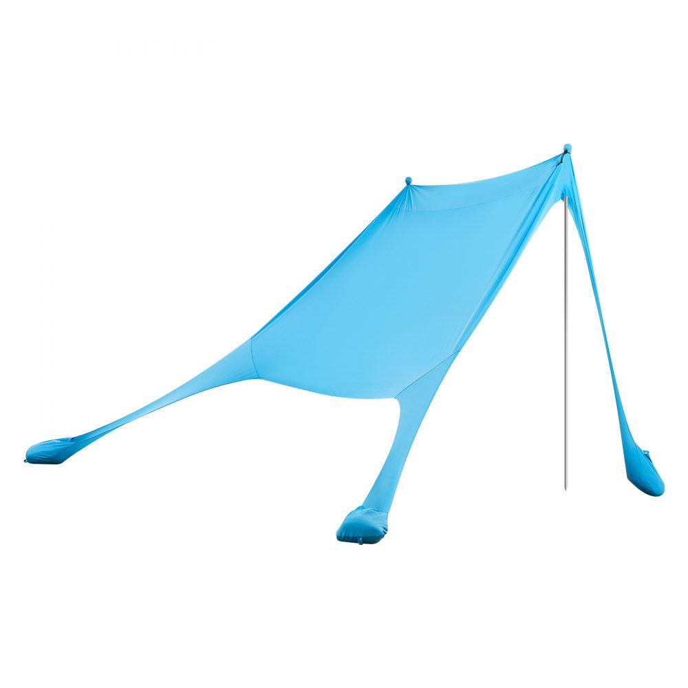 VEVOR Beach Tent Sun Shelter, UPF50+ Sun Protection, 6.6 ft Tall, 7.5x7.5 ft, Easy Pop Up Beach Canopy with Sandbags, Stability Poles, Sand Shovels, Portable Shade for Family Outings, Camping, Fishing