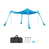 VEVOR Beach Tent Sun Shelter, UPF50+ Sun Protection, 6.6 ft Tall, 10x10 ft, Easy Pop Up Beach Canopy with 4 Sandbags, Stability Poles, Sand Shovels, Portable Shade for Family Outings, Camping, Fishing