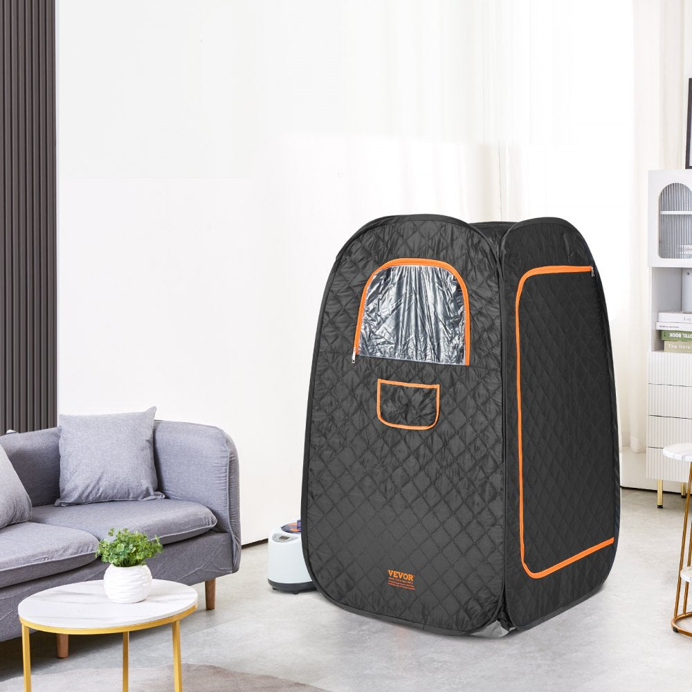 VEVOR Compact Portable Steam Sauna Tent, 1200 Watt Sauna Blanket with Chair & Storage Bag, Home Therapeutic Sauna Tent for Detox Relaxation, Time & Temperature Remote Control Personal Sauna for Home
