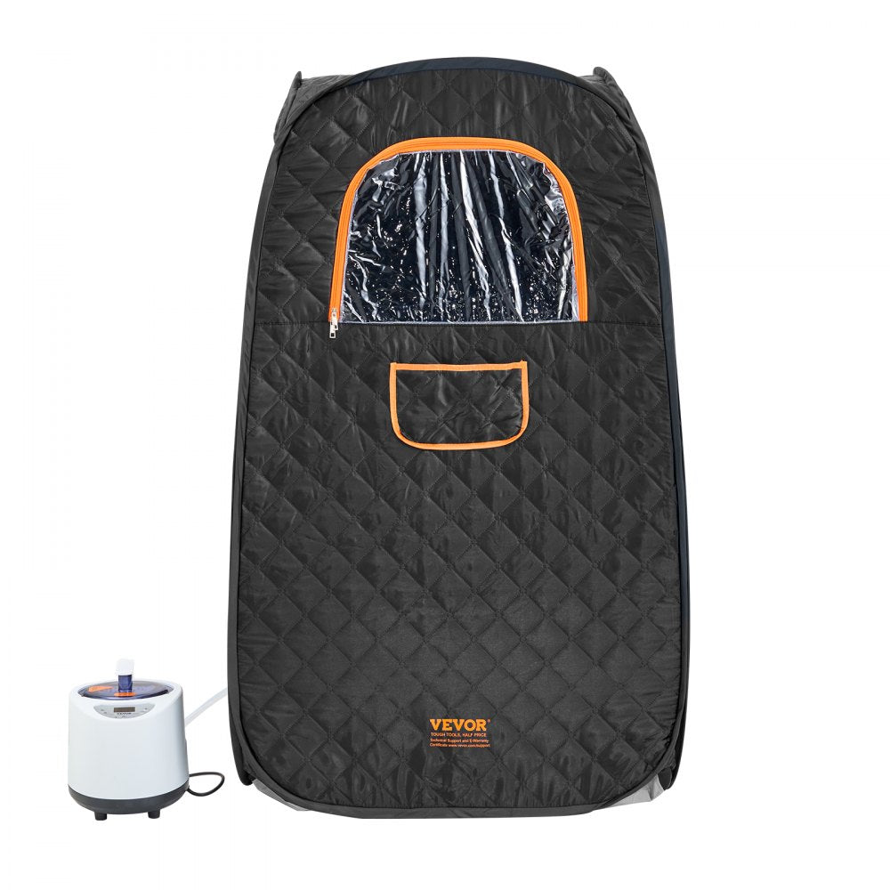 VEVOR Compact Portable Steam Sauna Tent, 1200 Watt Sauna Blanket with Chair & Storage Bag, Home Therapeutic Sauna Tent for Detox Relaxation, Time & Temperature Remote Control Personal Sauna for Home