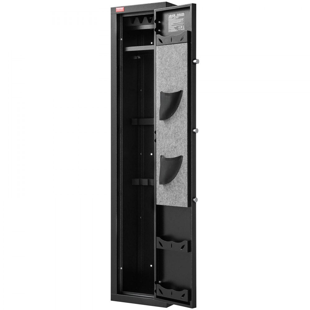 VEVOR Gun Safe, Heavy Duty Cold-Rolled Steel Fireproof Rifle Cabinet with Fingerprint, Digital Keypad & Key, Large Long Gun Cabinet with Magazine and LED, Adjustable Racks for Rifles, Pistols, Shotgun