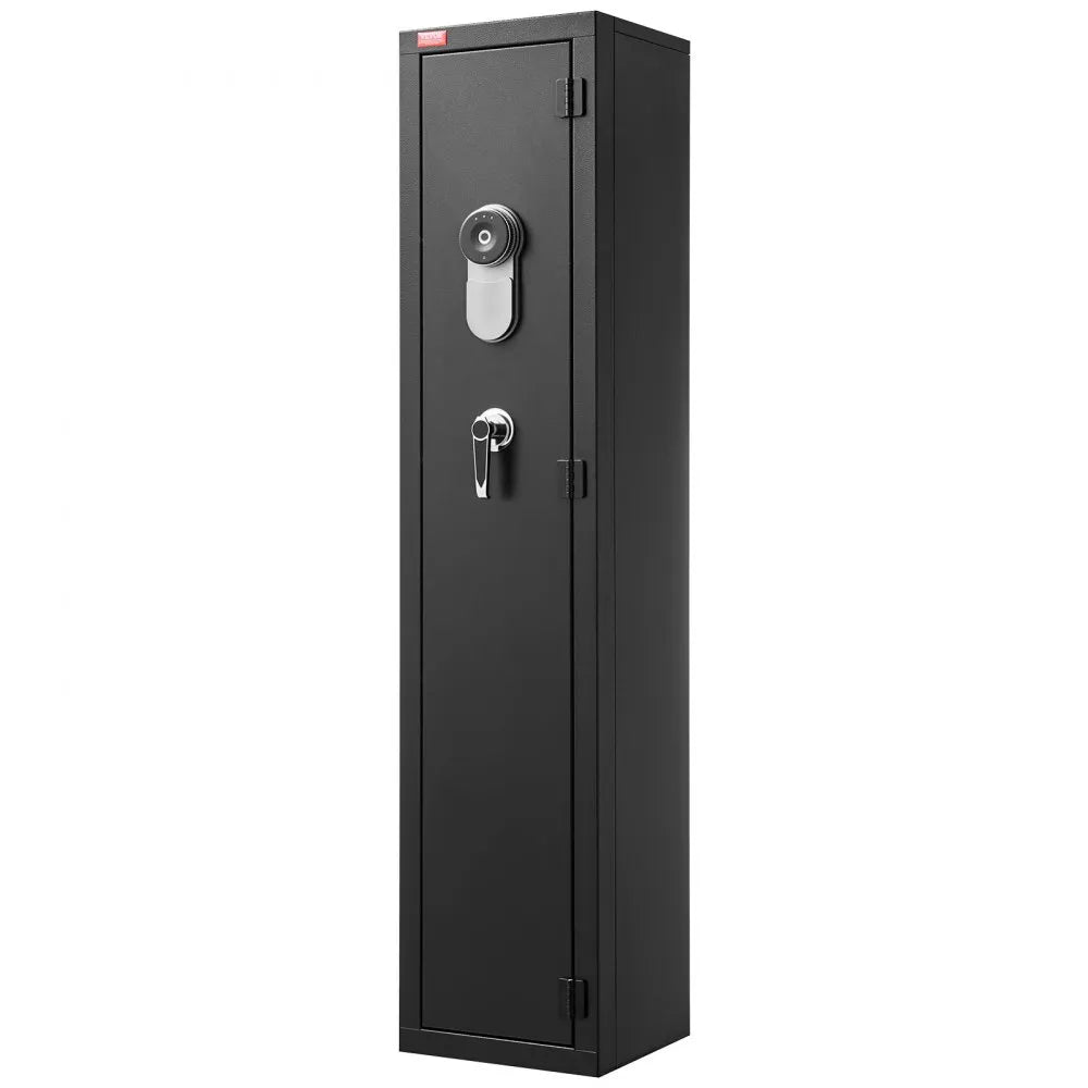 VEVOR Gun Safe, Heavy Duty Cold-Rolled Steel Fireproof Rifle Cabinet with Fingerprint, Digital Keypad & Key, Large Long Gun Cabinet with Magazine and LED, Adjustable Racks for Rifles, Pistols, Shotgun