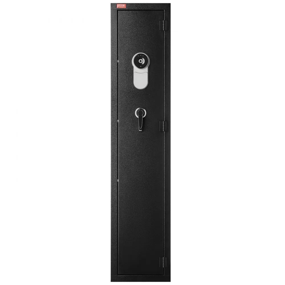 VEVOR Gun Safe, Heavy Duty Cold-Rolled Steel Fireproof Rifle Cabinet with Fingerprint, Digital Keypad & Key, Large Long Gun Cabinet with Magazine and LED, Adjustable Racks for Rifles, Pistols, Shotgun