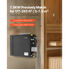 VEVOR Steam Generator 7.5KW for 177–265 ft³ / 5–7.5 m³ rooms infographic