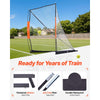 VEVOR Lacrosse Goal, 6' x 6' Lacrosse Net, Portable Lacrosse Goal with Carry Bag, Fiberglass Rod Backyard Lacrosse Training Equipment, Easy Setup Collegiate Goal, Perfect for Youth Adult Training