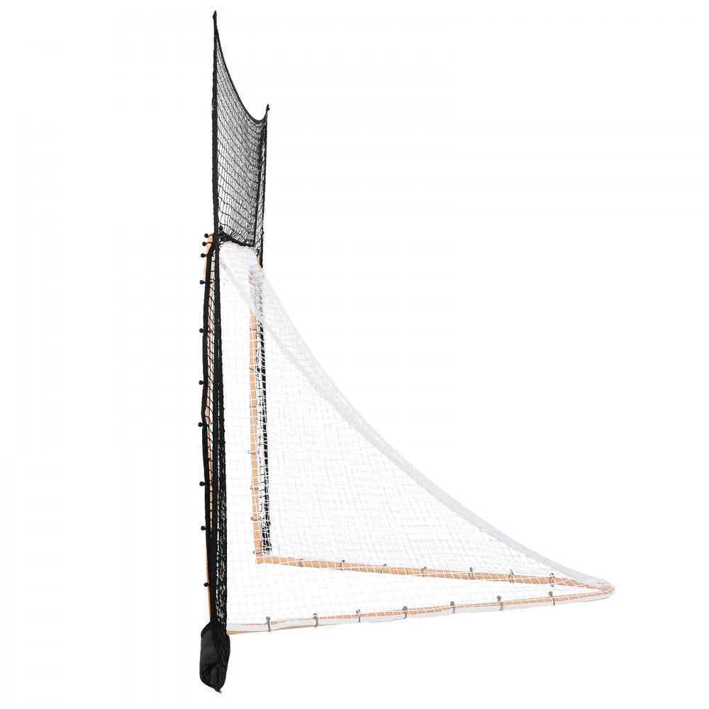VEVOR Hockey and Lacrosse Goal Backstop, 12x9 ft Lacrosse Net with Extended Coverage, Quick Easy Setup Complete Accessories Training Net, Backyard Lacrosse Equipment, for Youth Adult (NET ONLY)