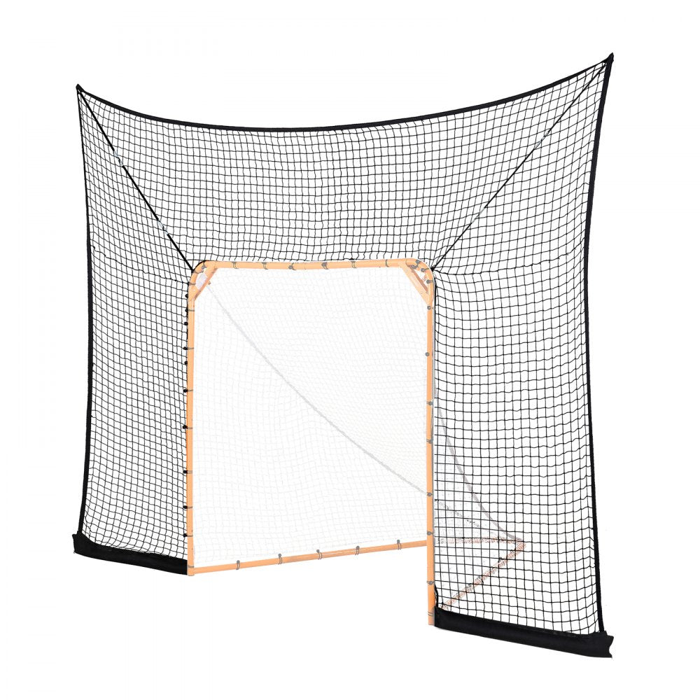 VEVOR Hockey and Lacrosse Goal Backstop, 12x9 ft Lacrosse Net with Extended Coverage, Quick Easy Setup Complete Accessories Training Net, Backyard Lacrosse Equipment, for Youth Adult (NET ONLY)