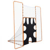 VEVOR 3-IN-1 Lacrosse Goal, 12x9 ft Lacrosse Net with Backstop and Target, Quick & Easy Setup Backyard Rebounder Equipment, Steel Frame Training Nets, Suitable for Youth Adult Training, Orange