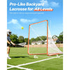 VEVOR Lacrosse Goal, 6' x 6' Lacrosse Net, Steel Frame Backyard Lacrosse Training Equipment, Portable Lacrosse Goal with Carry Bag, Quick & Easy Setup, Perfect for Youth Adult Training, Orange