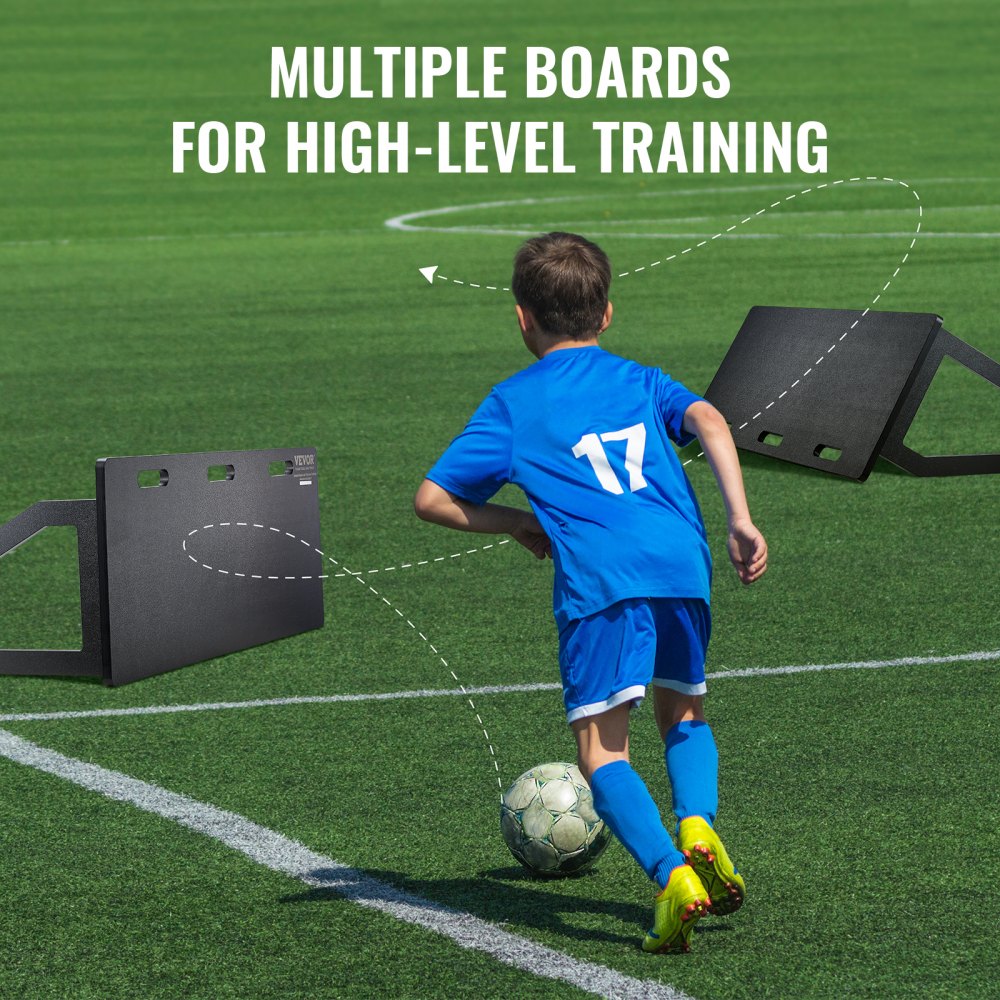 VEVOR Soccer Rebounder Board, 45"X18" Portable Soccer Wall with 2 Angles Rebound, Foldable HDPE Kickback Rebound Board, Soccer Training Equipment for Kids and Adults, Passing & Shooting Practice