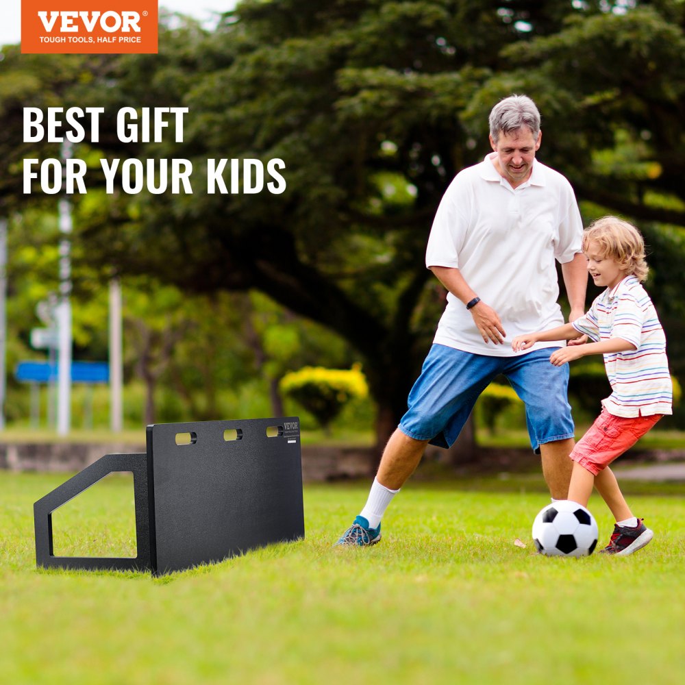 VEVOR Soccer Rebounder Board, 45"X18" Portable Soccer Wall with 2 Angles Rebound, Foldable HDPE Kickback Rebound Board, Soccer Training Equipment for Kids and Adults, Passing & Shooting Practice