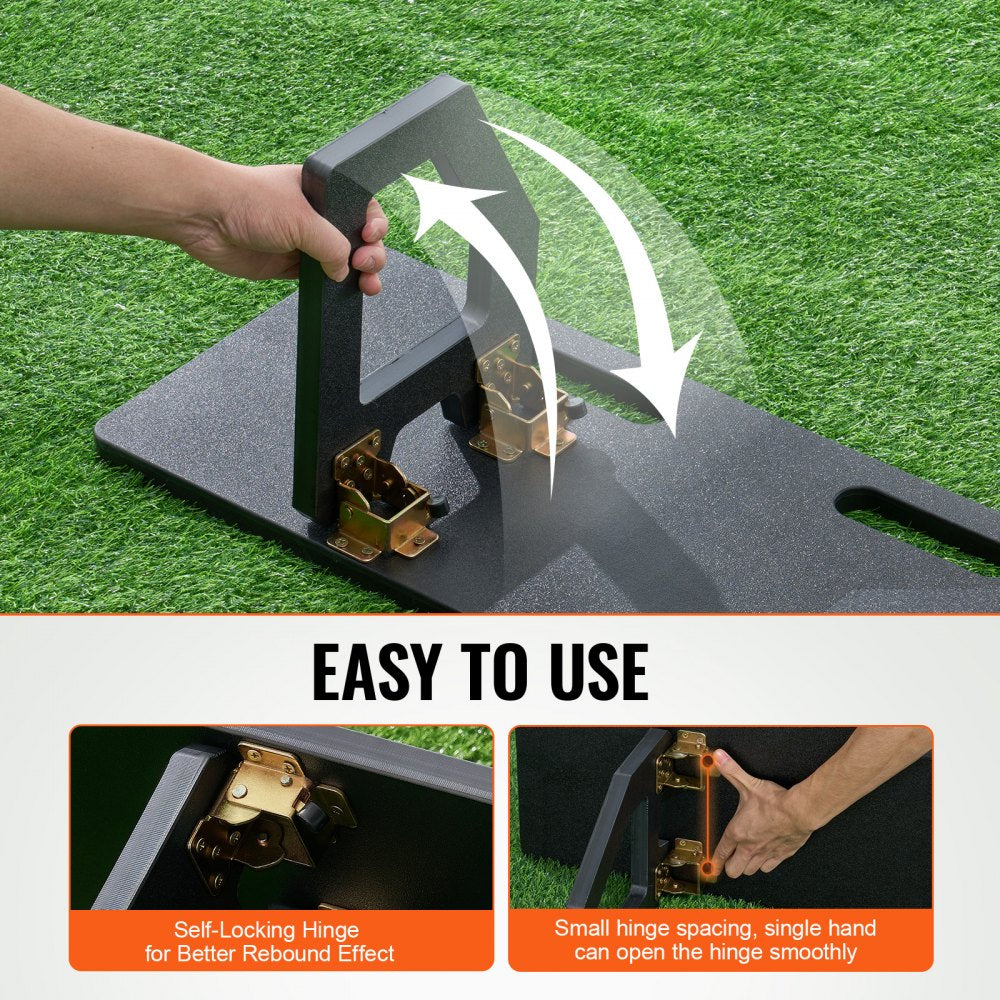 VEVOR Soccer Rebounder Board, 40"X12" Portable Soccer Wall with 2 Angles Rebound, Foldable HDPE Kickback Rebound Board, Soccer Training Equipment for Kids and Adults, Passing & Shooting Practice