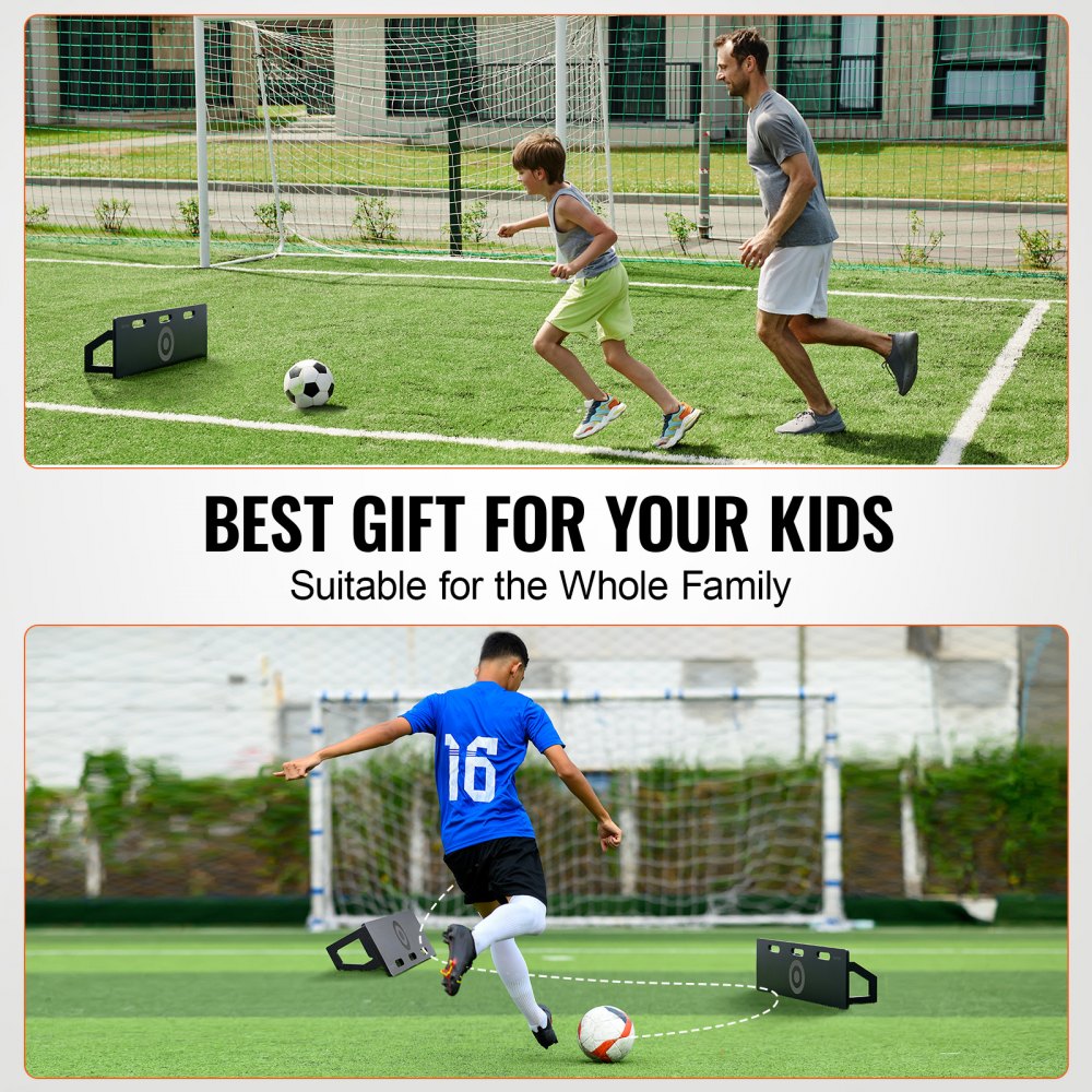VEVOR Soccer Rebounder Board, 40"X12" Portable Soccer Wall with 2 Angles Rebound, Foldable HDPE Kickback Rebound Board, Soccer Training Equipment for Kids and Adults, Passing & Shooting Practice