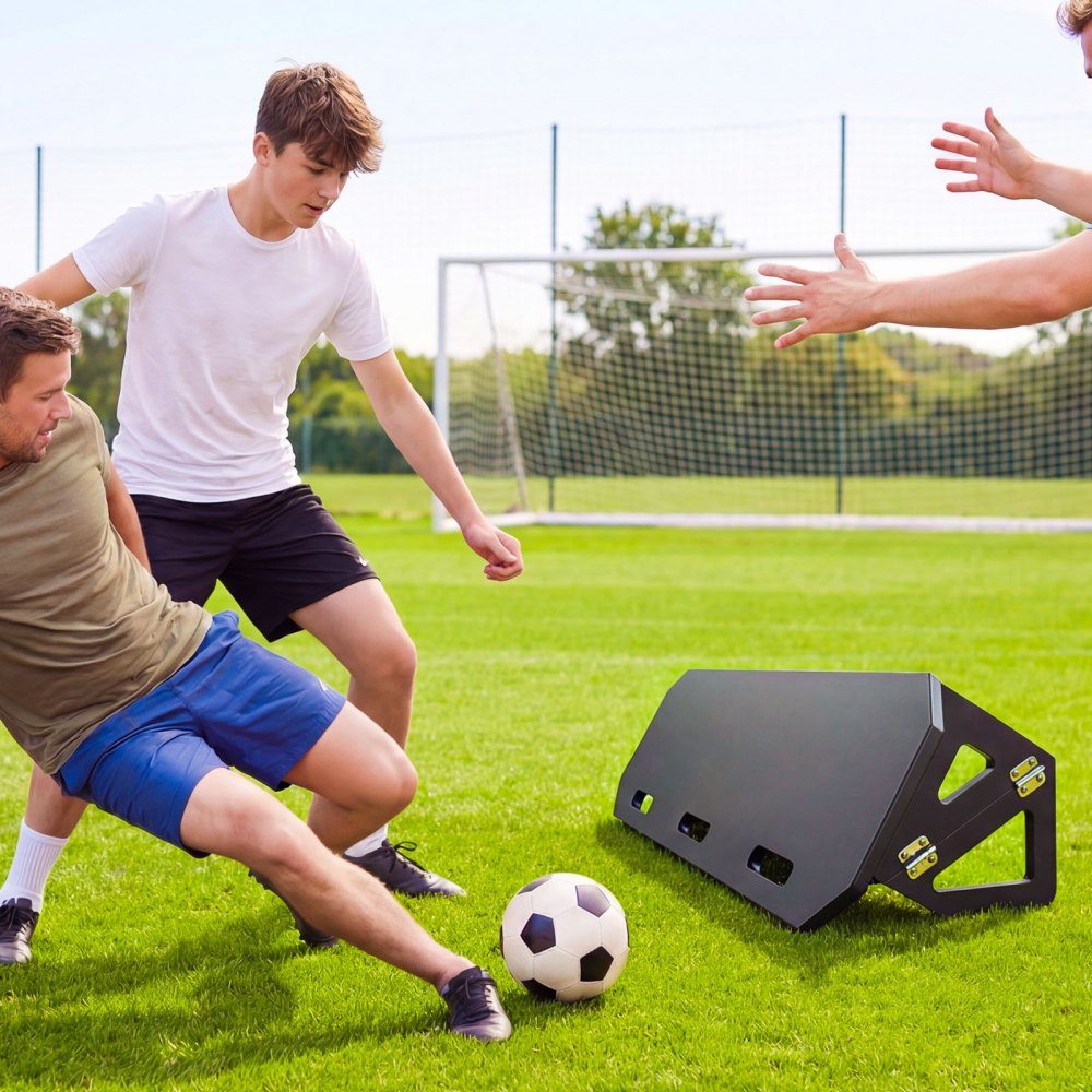 VEVOR Soccer Rebounder Board, 40 x 12 in Portable Soccer Rebound Wall, HDPE Sports Kick Back Trainer, 3 Adjustable Angles, Easy Setup Ball Practice Training Equipment for Passing & Reaction Skills