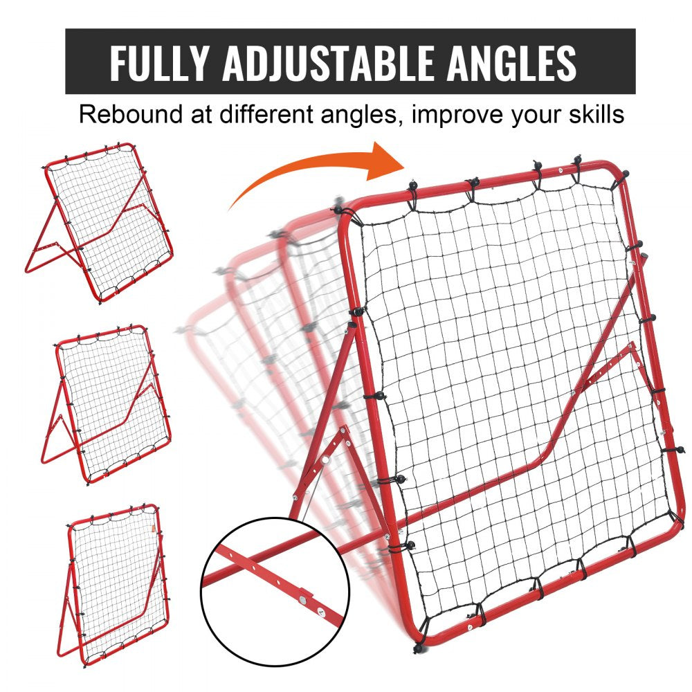 VEVOR Soccer Rebounder Rebound Net, Kick-Back 39"x39", Portable Football Training Gifts, Aids & Equipment for Kids Teens & All Ages, Easy Set Up & Perfect Storage