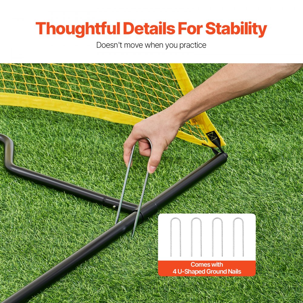VEVOR Soccer Rebounder, Portable Soccer Trainer, 7x7FT Iron & Polyester Soccer Practice Equipment, Sports Football Rebounder Wall with Portable Bag, Perfect for Team Solo Training, Passing, Volley