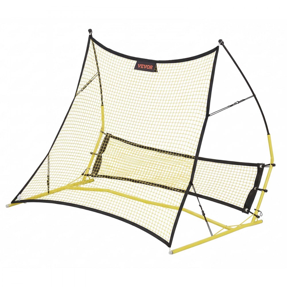 VEVOR Soccer Rebounder Net, 2-in-1 Soccer Goal Rebounder, Thickened Fiberglass Poles Iron Pipe for Team Solo Control, Passing Practice, Easy Setup Ball Training Equipment for Teens & Adults, 72" x 43"