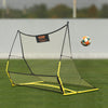 VEVOR Soccer Trainer, 2-IN-1 Portable Soccer Rebounder Net, 71"x40" Iron Soccer Practice Equipment, Sports Football Rebounder Wall with Portable Bag, Perfect for Team Solo Training, Passing, Volley