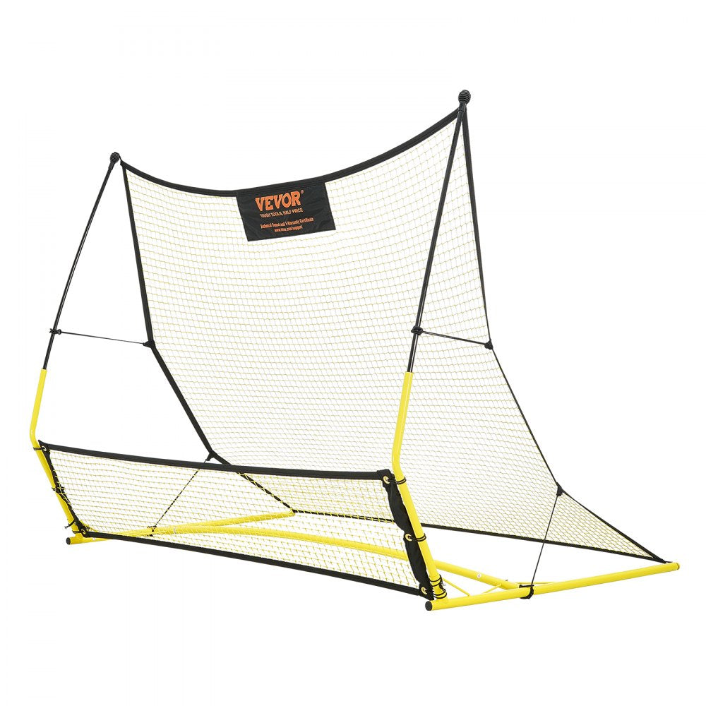 VEVOR Soccer Trainer, 2-IN-1 Portable Soccer Rebounder Net, 71"x40" Iron Soccer Practice Equipment, Sports Football Rebounder Wall with Portable Bag, Perfect for Team Solo Training, Passing, Volley