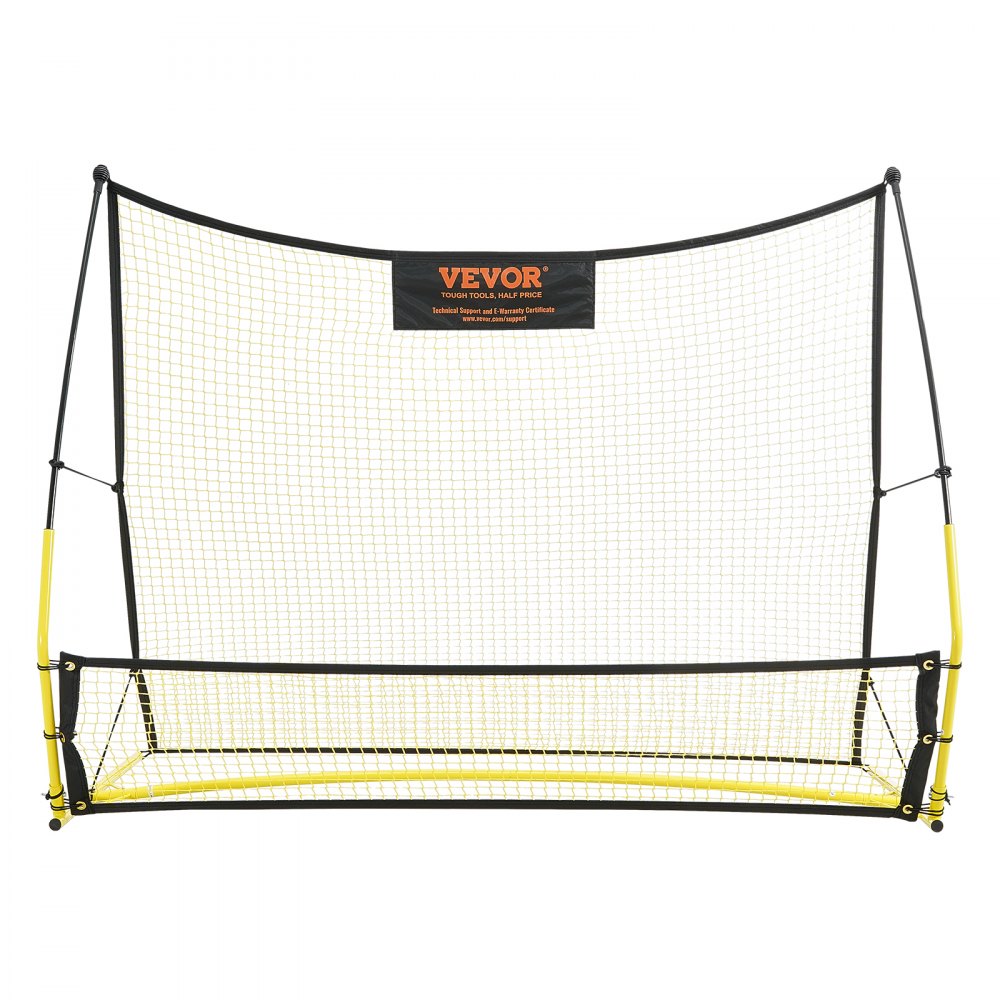 VEVOR Soccer Trainer, 2-IN-1 Portable Soccer Rebounder Net, 71"x40" Iron Soccer Practice Equipment, Sports Football Rebounder Wall with Portable Bag, Perfect for Team Solo Training, Passing, Volley