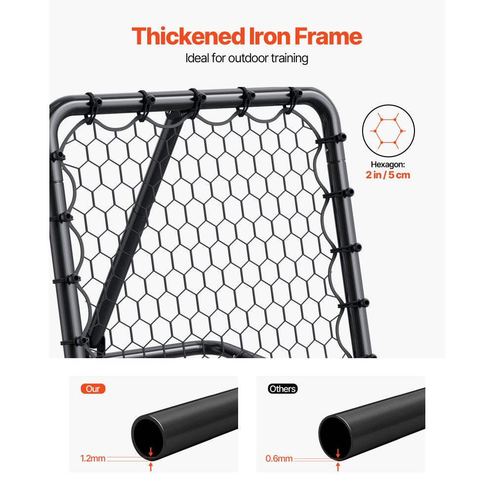 VEVOR Soccer Rebounder Rebound Net, Kick-Back 34"x34", Portable Football Training Gifts, Fully Adjustable Angles Goal Net, Aids & Equipment for Kids Teens & All Ages, Easy Set Up & Perfect Storage